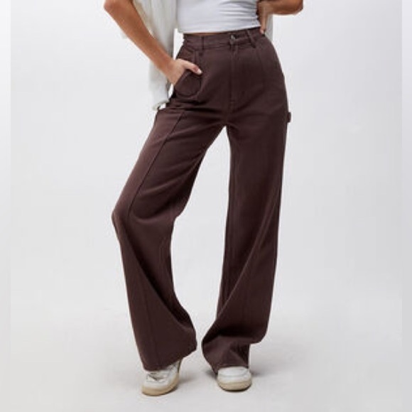 PacSun Pants - - PacSun Brown Ultra High Waisted Fitted Flare Pants